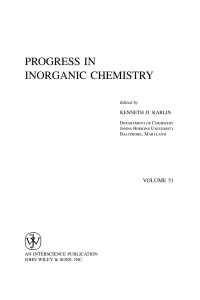 صورة الغلاف: Progress in Inorganic Chemistry 1st edition 9780471265344