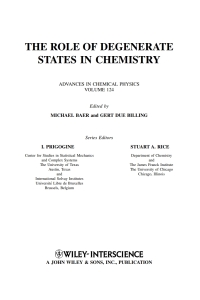 Imagen de portada: The Role of Degenerate States in Chemistry 1st edition 9780471438175