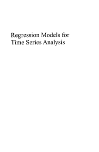 Cover image: Regression Models for Time Series Analysis 1st edition 9780471363552