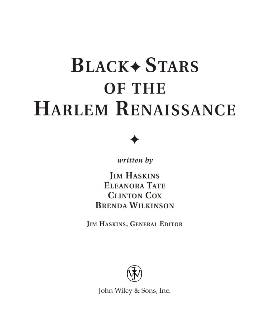 Black Stars of the Harlem Renaissance 1st Edition