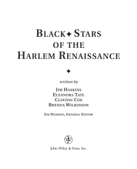 Imagen de portada: Black Stars of the Harlem Renaissance 1st edition 9780471211525