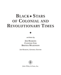 Cover image: Black Stars of Colonial and Revolutionary Times 1st edition 9780471211518