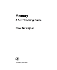 Cover image: Memory 1st edition 9780471393641