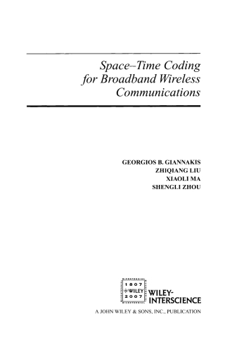صورة الغلاف: Space-Time Coding for Broadband Wireless Communications 1st edition 9780471214793