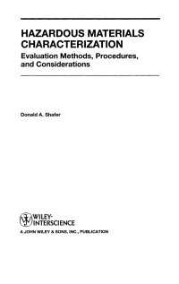 صورة الغلاف: Hazardous Materials Characterization 1st edition 9780471462576