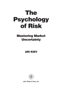 Cover image: The Psychology of Risk 1st edition 9780471403876