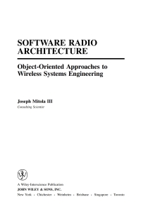 Cover image: Software Radio Architecture 1st edition 9780471384922