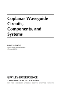 Imagen de portada: Coplanar Waveguide Circuits, Components, and Systems 1st edition 9780471161219