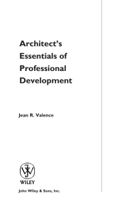 Cover image: Architect's Essentials of Professional Development 1st edition 9780471236917