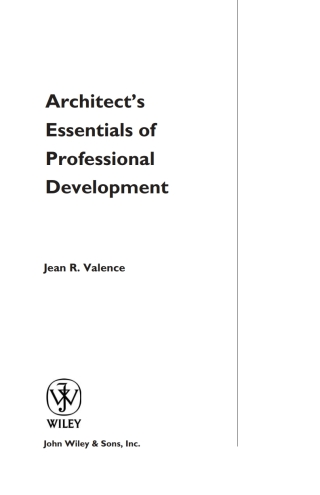 Imagen de portada: Architect's Essentials of Professional Development 1st edition 9780471236917