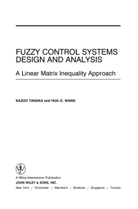 Cover image: Fuzzy Control Systems Design and Analysis: A Linear Matrix Inequality Approach 1st edition 9780471323242