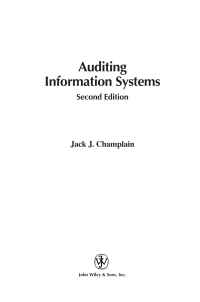 Imagen de portada: Auditing Information Systems 2nd edition 9780471281177