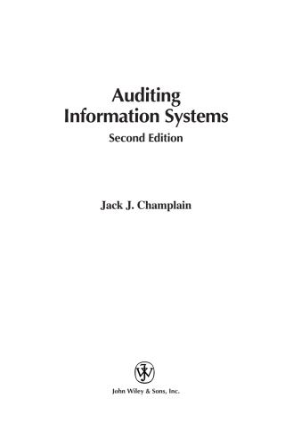 Cover image: Auditing Information Systems 2nd edition 9780471281177