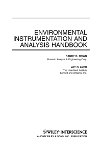 Imagen de portada: Environmental Instrumentation and Analysis Handbook 1st edition 9780471463542