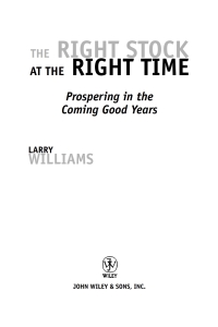 Cover image: The Right Stock at the Right Time: Prospering in the Coming Good Years 1st edition 9780471430513