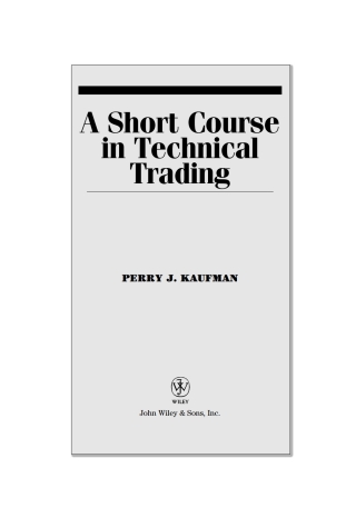 Cover image: A Short Course in Technical Trading 1st edition 9780471268482