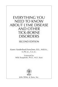 Imagen de portada: Everything You Need to Know About Lyme Disease and Other Tick-Borne Disorders 2nd edition 9780471407935