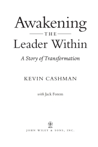 Cover image: Awakening the Leader Within: A Story of Transformation 1st edition 9780471273196