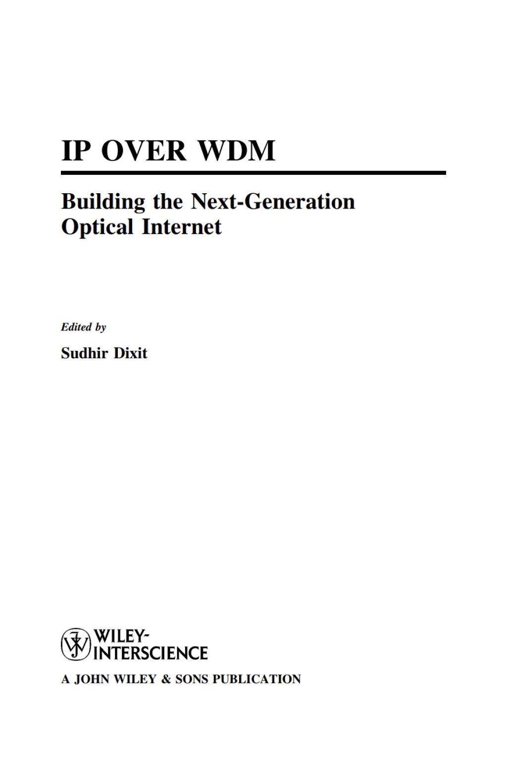IP over WDM  1st Edition eBook
