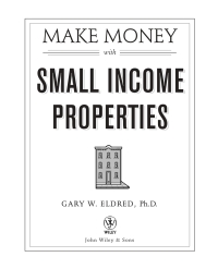 Cover image: Make Money with Small Income Properties 1st edition 9780471433415