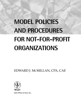 Cover image: Model Policies and Procedures for Not-for-Profit Organizations 1st edition 9780471453178