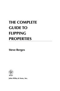 Cover image: The Complete Guide to Flipping Properties 1st edition 9780471463313