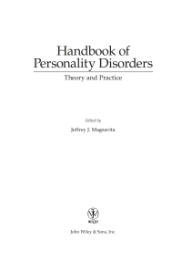 Imagen de portada: Handbook of Personality Disorders 1st edition 9780471201168