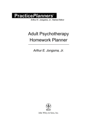 Cover image: Adult Psychotherapy Homework Planner 1st edition 9780471273950