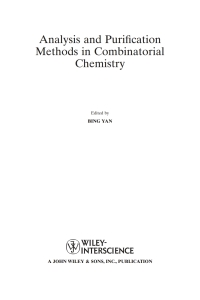 Cover image: Analysis and Purification Methods in Combinatorial Chemistry 1st edition 9780471269298