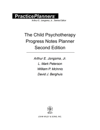 Cover image: The Child Psychotherapy Progress Notes Planner 1st edition 9780471459804