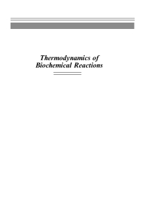 صورة الغلاف: Thermodynamics of Biochemical Reactions 1st edition 9780471228516