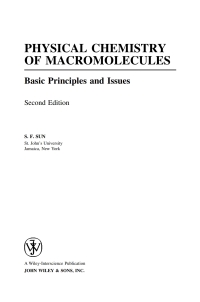 Cover image: Physical Chemistry of Macromolecules 2nd edition 9780471281382