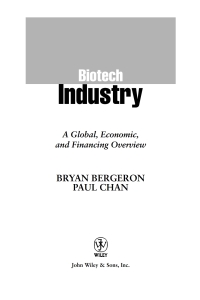 Imagen de portada: Biotech Industry: A Global, Economic, and Financing Overview 1st edition 9780471465614