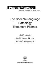 Imagen de portada: The Speech and Language Pathology Treatment Planner 1st edition 9780471275046