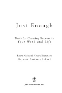 Titelbild: Just Enough: Tools for Creating Success in Your Work and Life 1st edition 9780471714408