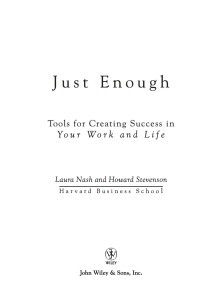 表紙画像: Just Enough: Tools for Creating Success in Your Work and Life 1st edition 9780471714408