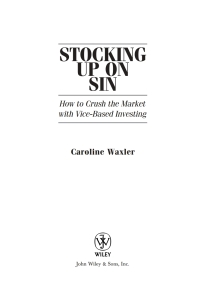 Cover image: Stocking Up on Sin 1st edition 9780471465133