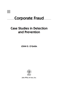 Cover image: Corporate Fraud 1st edition 9780471493501
