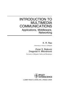 صورة الغلاف: Introduction to Multimedia Communications: Applications, Middleware, Networking 1st edition 9780471467427