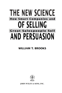 Imagen de portada: The New Science of Selling and Persuasion 1st edition 9780471469247