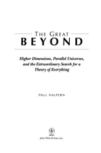 Imagen de portada: The Great Beyond 1st edition 9780471741497
