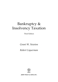 Cover image: Bankruptcy and Insolvency Taxation 3rd edition 9780471228080
