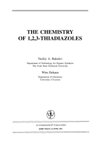 Imagen de portada: The Chemistry of 1,2,3-Thiadiazoles 1st edition 9780471326625