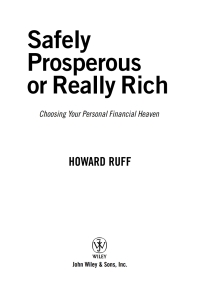 Cover image: Safely Prosperous or Really Rich 1st edition 9780471652830