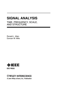 صورة الغلاف: Signal Analysis 1st edition 9780471234418