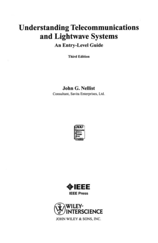 Cover image: Understanding Telecommunications and Lightwave Systems 3rd edition 9780471150329