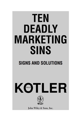 Cover image: Ten Deadly Marketing Sins 1st edition 9780471650225