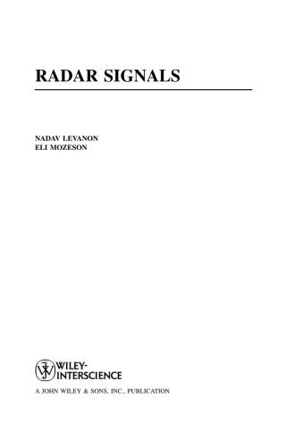 Titelbild: Radar Signals 1st edition 9780471473787