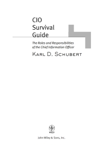 Cover image: CIO Survival Guide 1st edition 9780471457930