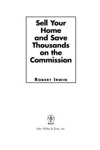 Imagen de portada: Sell Your Home and Save Thousands on the Commission 1st edition 9780471548515